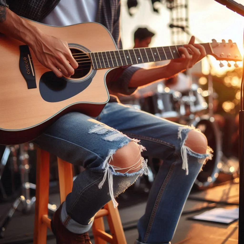 Um violão para tocar ao vivo